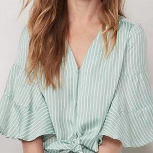 NEW LC Lauren Conrad Flare-Sleeve Button-Down Top